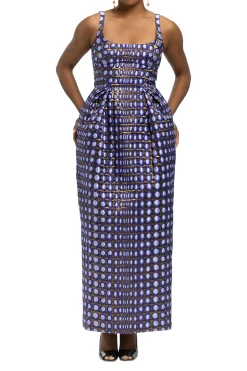 CHRISTOPHER JOHN ROGERS Wiggle Dot Tulip Dress | Maxi | Black Tie