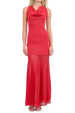 SIMKHAI Xena Maxi Halter Dress | Maxi | Black Tie