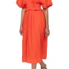 SEA NEW YORK Zora Pleated Short Sleeve Dress | Midi | Day